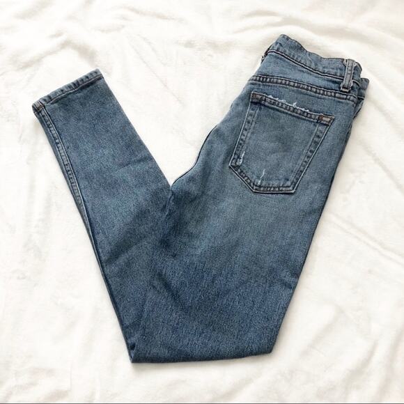 Reformation High Rise rigid skinny denim jeans 26 blue button fly - Picture 8 of 8